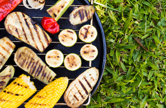Plancha saine avec légumes grillés